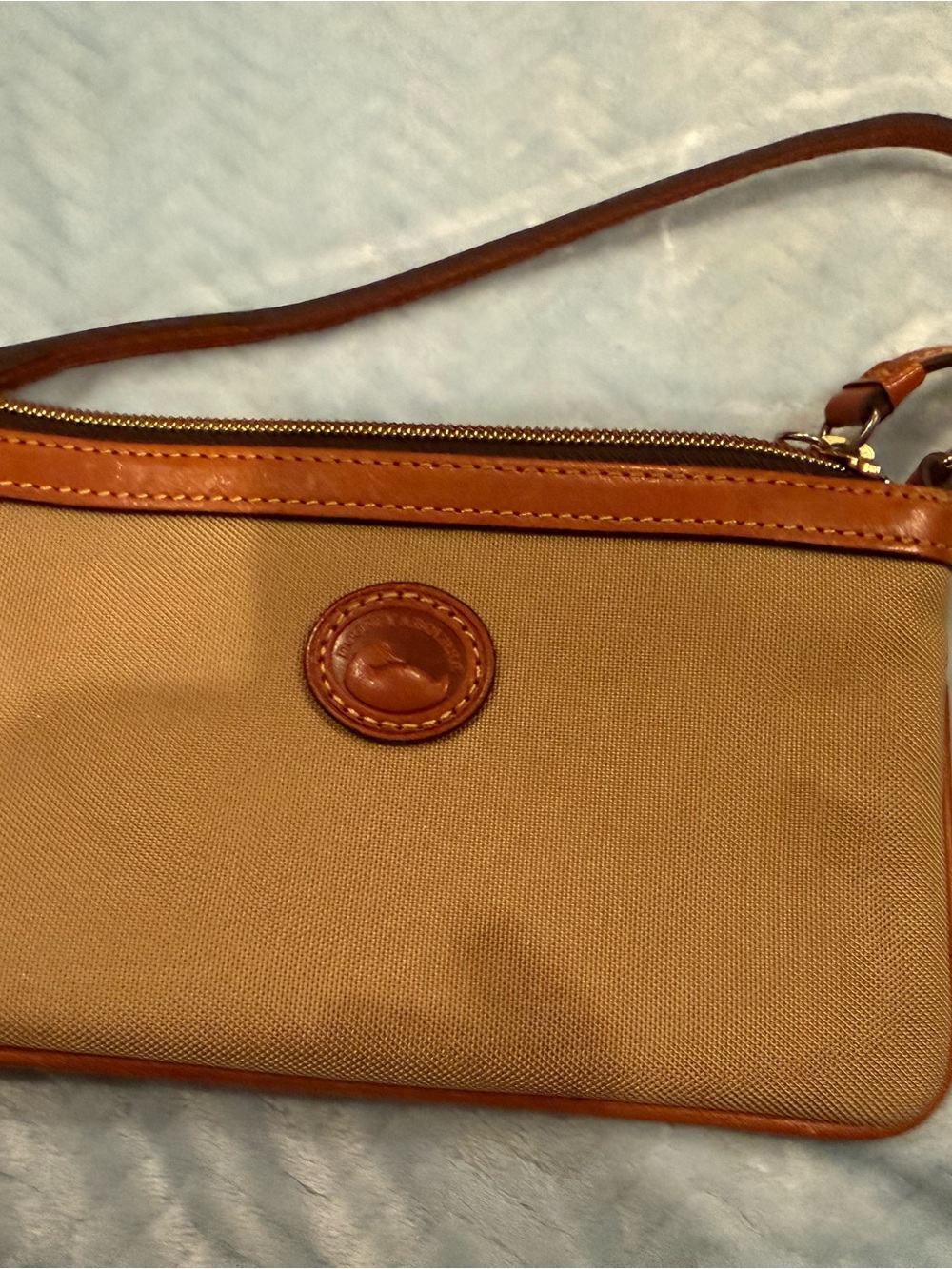 Dooney & Bourke Small Tan Shoulder Bag - Leather Trim